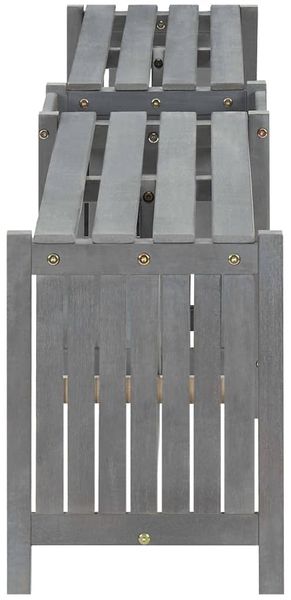 vidaXL Garten-Eckbank mit Pflanzkübel 117 cm Massivholz Akazie Grau 311824 Bild 6