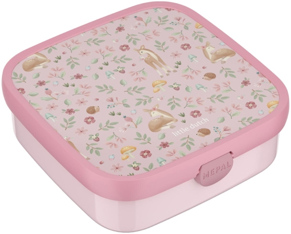 Mepal 'Campus' Brotdose Groß inklusive 2 auslaufsicheren Bento Fächern & Gabel, Kunststoff Fairy Garden, 1250 ml