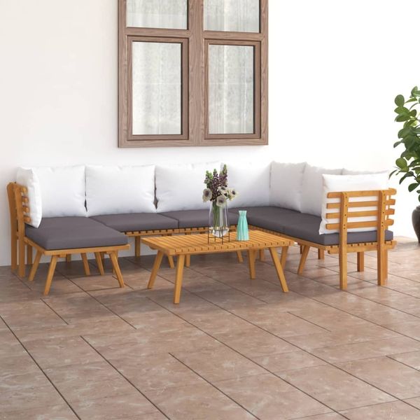 vidaXL 8-tlg. Garten-Lounge-Set mit Kissen Massivholz Akazie 3087017