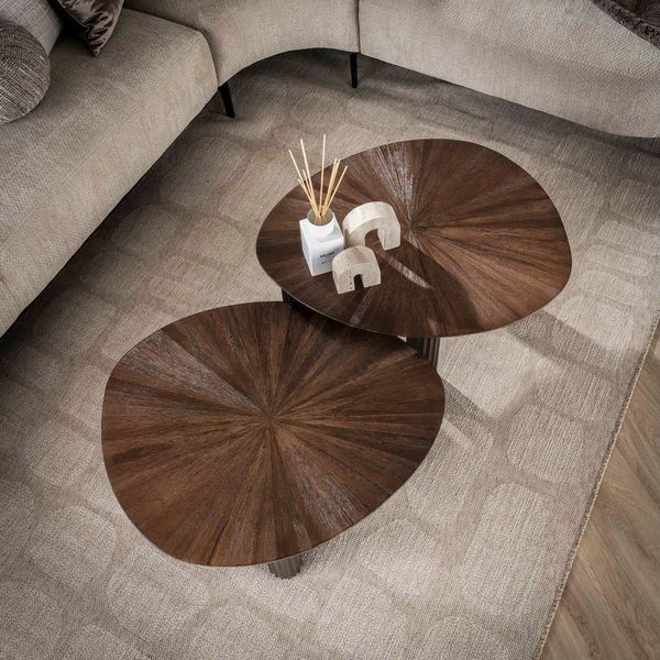 Sitheim-Europe Couchtisch Couchtisch Maya Teak dreieckig Set aus 2 / Massiv Teak Espresso (2-St, Set aus 2)