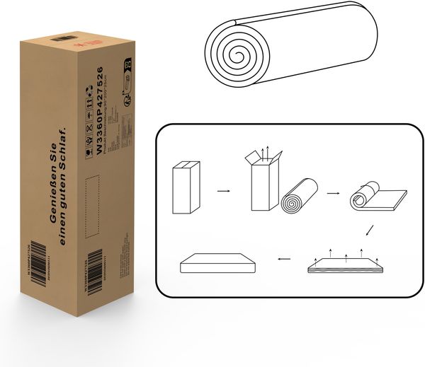 Taschenfederkernmatratze 120 × 200cm mit verstärktem Rand und 7-Zonen-System, altweiß Bild 9