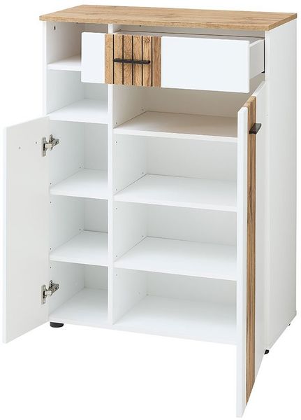 Schuhschrank Spike / Sparks, Holzwerkstoff, Weiß, Holzfarben, 80 x 106 x 38 cm Bild 3