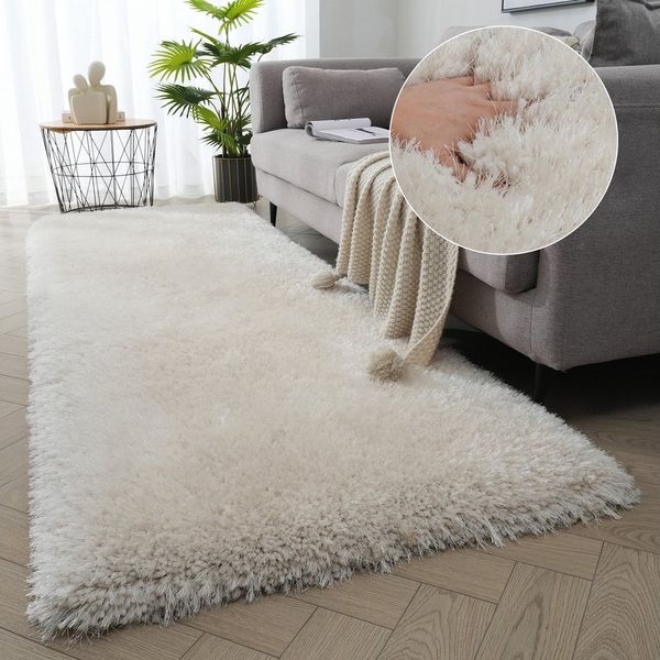 my home Hochflor-Läufer Micro exclusiv Teppich, sehr hoher Flor, weich durch Mikrofaser, rechteckig, Höhe: 78 mm, weich, Microfaser, unifarben, Schlafzimmer, Wohnzimmer, Esszimmer