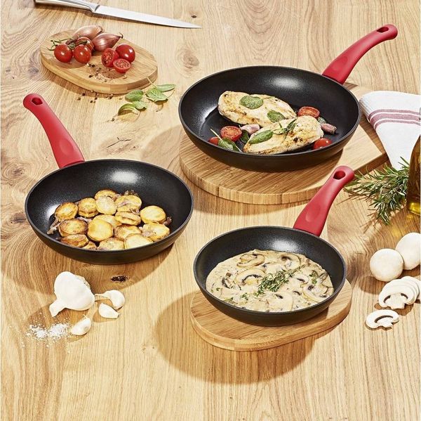 HAC24 Pfannen-Set 3tlg. Pfannenset Aluminium Bratpfanne Pfanne, Aluminium (3-tlg), mit Softgriff Ø 20, 24 & 28 cm Antihaft