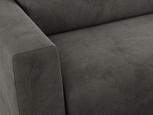 Ecksofa PASADENA, freistehendes Ecksofa, breite Armlehnen, Federsitz - links - Dunkelgrau Velours Bild 7