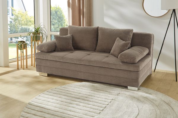 Job 'Lindau' Funktionssofa mit Kissen, Cord taupe