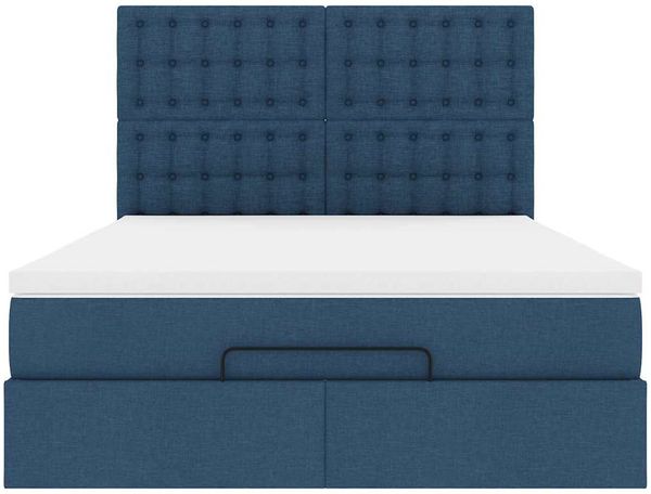 vidaXL Ottoman-Bett mit Matratze & LEDs Blau 140x200 cm Stoff 3314182 Bild 8