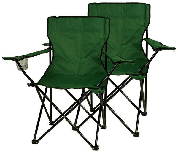VCM Gartenstuhl 2x Angelstuhl Getränkehalter Campingstuhl klappbar