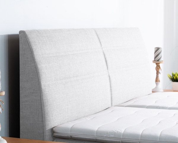 Meisterbetten Boxspringbett Syma 120x220 in W-White, Matratzenbezug Nano, Ergoflex-Topper Bild 5