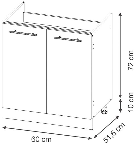 Spülenunterschrank Fame-Line Goldkraft Eiche/Anthrazit 60 cm Vicco Bild 2