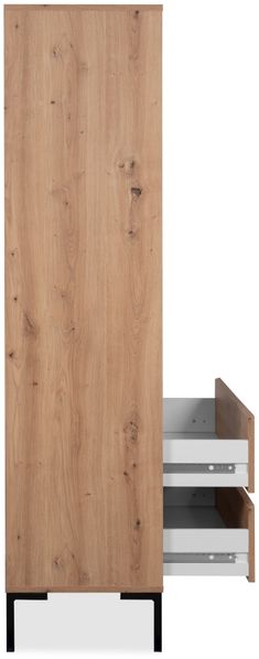 Finori Korsika 20B Regal, Dekor Artisan Oak | Regal für Wohnzimmer | Maß: B x H x T ca. 77,5 x 165 x 40 cm | Regal mit 2 Schubkästen und 4 offene Fächer Bild 4