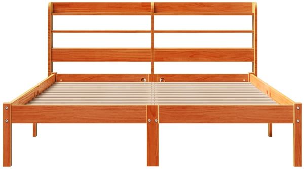 vidaXL Bettgestell mit Kopfteil ohne Matratze Wachsbraun 140x190 cm 3306555 Bild 6