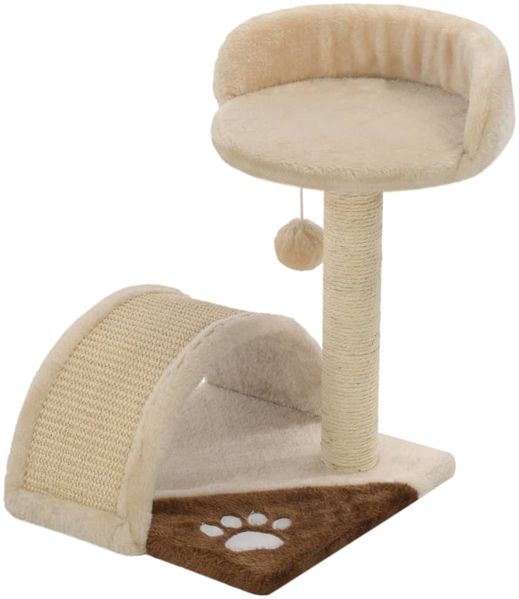 Kratzbaum, Katzenmöbel Sisal 40 cm Beige und Braun