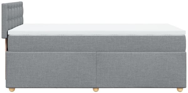 vidaXL Boxspringbett mit Matratze Hellgrau 90x190 cm Stoff 3288849 Bild 7
