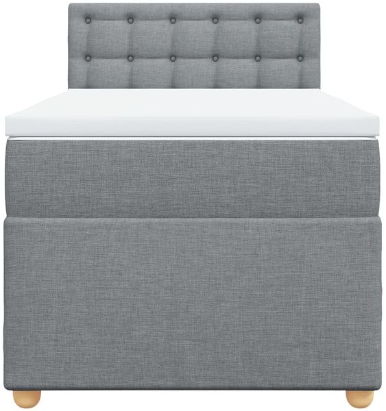 vidaXL Boxspringbett mit Matratze Hellgrau 90x190 cm Stoff 3288849 Bild 6