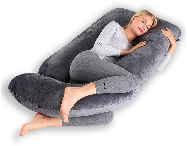 CALIYO Stillkissen Seitenschläferkissen Schwangerschaftskissen zum Schlafen, 180x70cm, Seitenschläferkissen Seitenkissen ergonomisch geformt