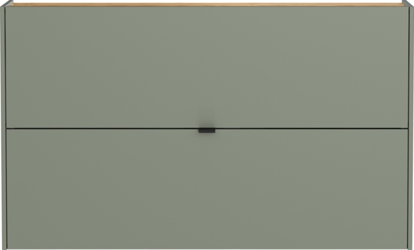 Hängeschuhschrank >GW-AMECA< Schuhkipper, Taupegrün/Navarra-Eiche-Dekor - 140x83x18cm (BxHxT)