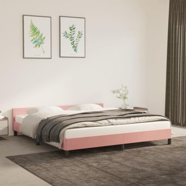 vidaXL Bettgestell mit Kopfteil ohne Matratze Rosa 180x200 cm Samt 347590