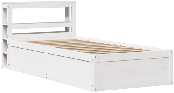 vidaXL Massivholzbett mit Kopfteil Weiß 90x200 cm Kiefer 3306352