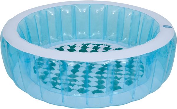 SunClub Planschbecken Lattice rund Ø 150 x 46 cm mit transparenter I-Beam-Konstruktion und Ablaufventil