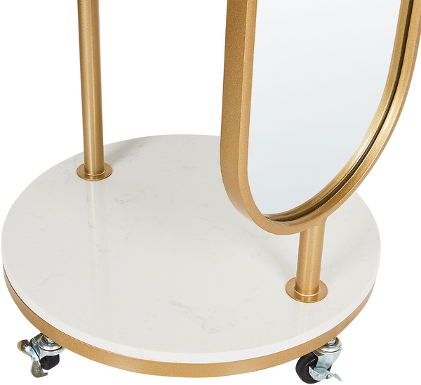Kleiderständer mit Spiegel LORENA 172 cm Metall Gold Bild 7