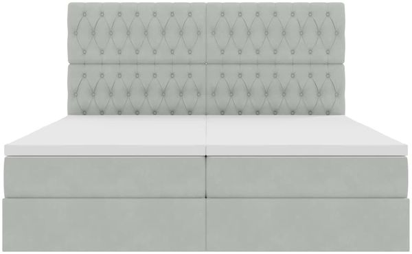 vidaXL Bett mit LED-Lichtleisten Hellgrau 200 x 200 cm Samt 3372899 Bild 11