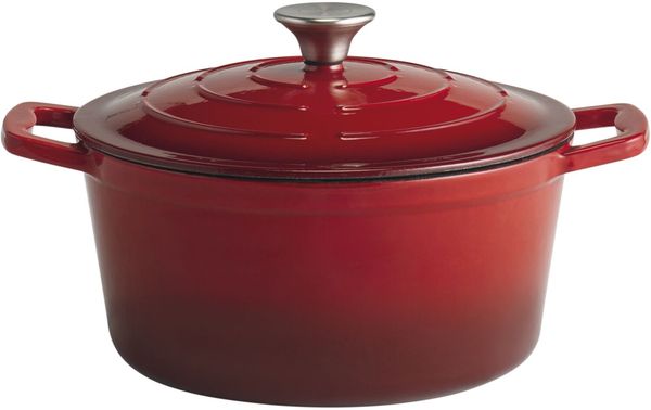 APS 5 Stars Kochtopf mit Deckel, Höhe: 115 mm, ø: 250 mm rot/creamy