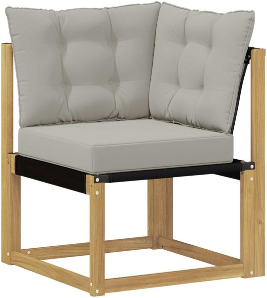 vidaXL Outdoor-Sofagarnitur mit Kissen 6 pcs Weiß und Hellgrau 3389521 Bild 6