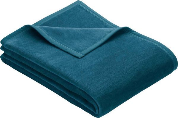 Ibena Porto XXL Tagesdecke warm & waschbar, Baumwollmischung, Petrol, 180x220 cm