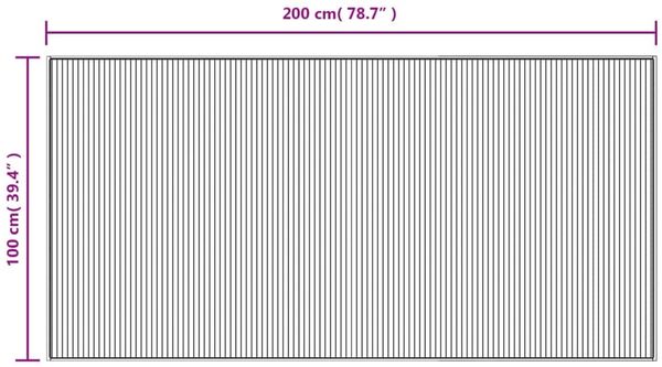 vidaXL Teppich Rechteckig Dunkelbraun 100x200 cm Bambus 376947 Bild 8