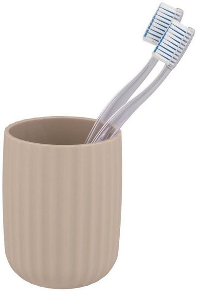 WENKO Zahnputzbecher WENKO Zahnputzbecher AGROPOLI BHT 7.50x10x7.50 cm beige