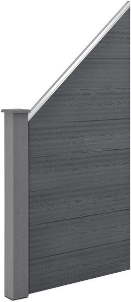 Gartenzaun Segovia 180x96 cm Schrägelement WPC Grau [neu. holz]