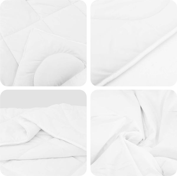 vidaXL Bettdecke mit Kissen 3 pcs Weiß Mikrofaser 3377368 Bild 6