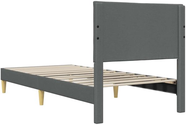 vidaXL Bettrahmen mit Kopfteil Dunkelgrau 100 x 200 cm Stoff 42027565 Bild 6