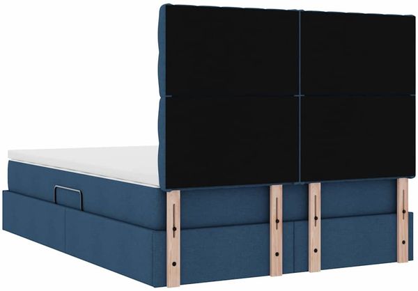 vidaXL Bett mit Stauraum und LED mit LED Blau 140 x 200 cm Polyester 3372488 Bild 12