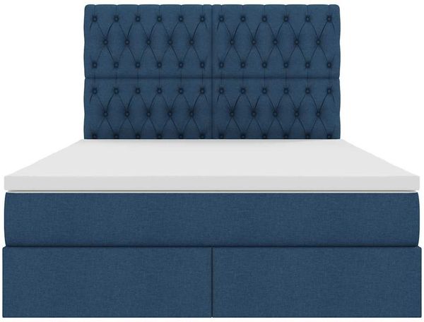 vidaXL Bett mit Stauraum und LED mit LED Blau 140 x 200 cm Polyester 3372488 Bild 8
