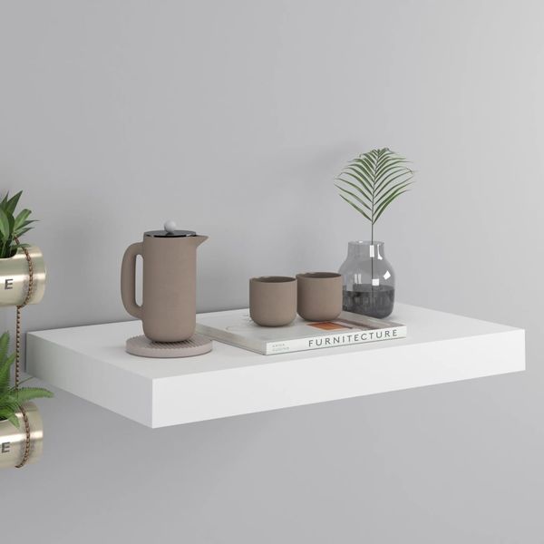 vidaXL Schweberegal Weiß 40x23x3,8 cm MDF 323805