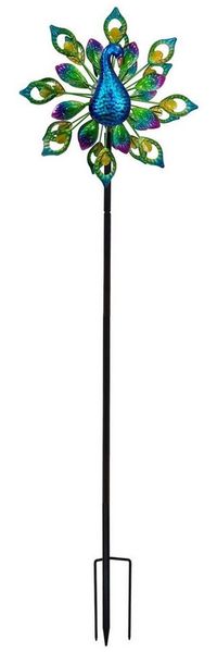 abc HOME LED Gartenleuchte Pfau, Windrad, LED, Solarpanel, Lichtsensor, Farbwechsel