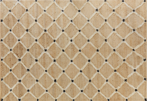 Teppich Jute beige 160 x 230 cm geometrisches Muster Kurzflor KALEKOY