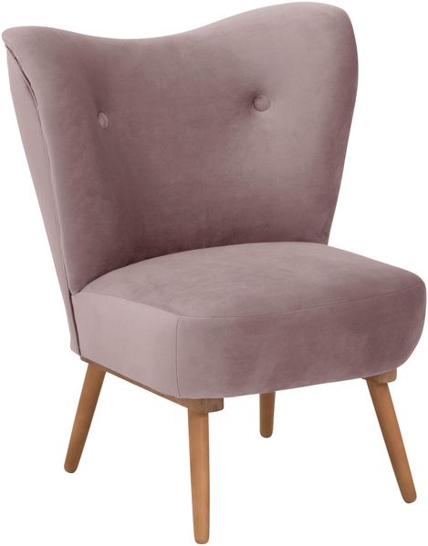 Cocktailsessel Kayra Samtvelours rosé