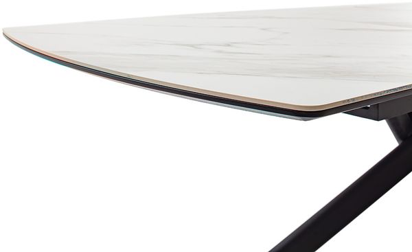 Kulissen-Esstisch >VANINO< ausziehbar 230cm, weiß marmoriert, Keramik - 180/230x76x90cm (BxHxT) Bild 9