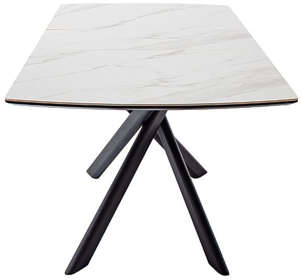 Kulissen-Esstisch >VANINO< ausziehbar 230cm, weiß marmoriert, Keramik - 180/230x76x90cm (BxHxT) Bild 10