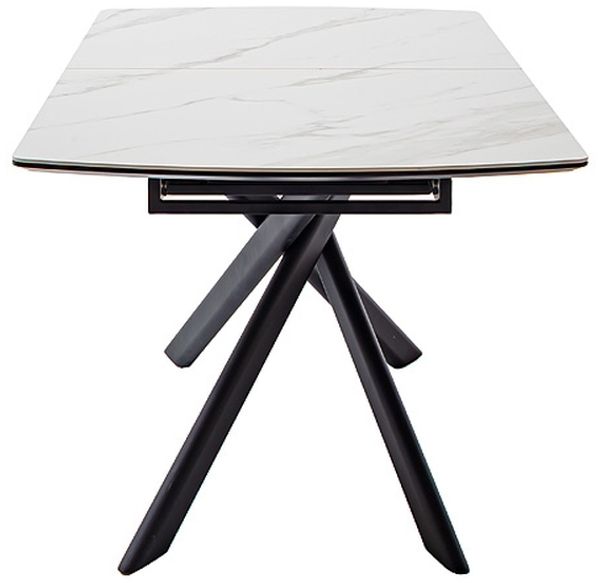 Kulissen-Esstisch >VANINO< ausziehbar 230cm, weiß marmoriert, Keramik - 180/230x76x90cm (BxHxT) Bild 6