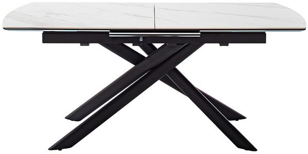 Kulissen-Esstisch >VANINO< ausziehbar 230cm, weiß marmoriert, Keramik - 180/230x76x90cm (BxHxT) Bild 7