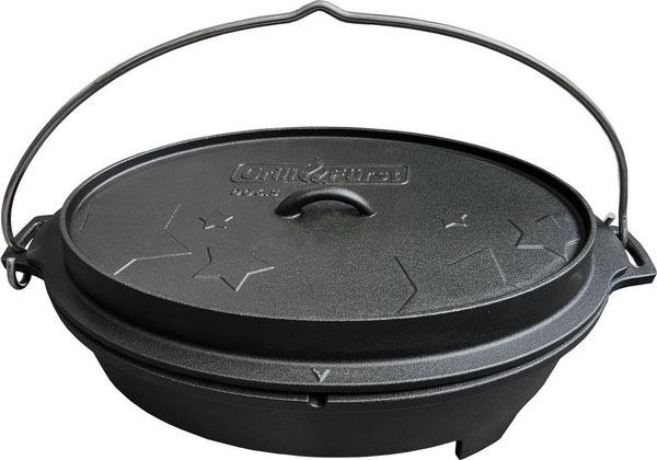 Bratentopf Grillfürst Dutch Oven BBQ Edition DO 6,5 flach / oval für Weber Spirit, Weber Genesis, Broil King Signet