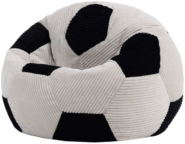 icon Sitzsack Kinder Fußball aus Cord, 76x48cm Made in Germany, für Kinderzimmer