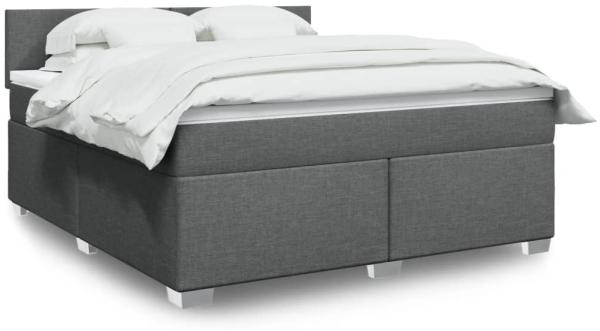 vidaXL Boxspringbett mit Matratze Dunkelgrau 180x200 cm Stoff 3288261