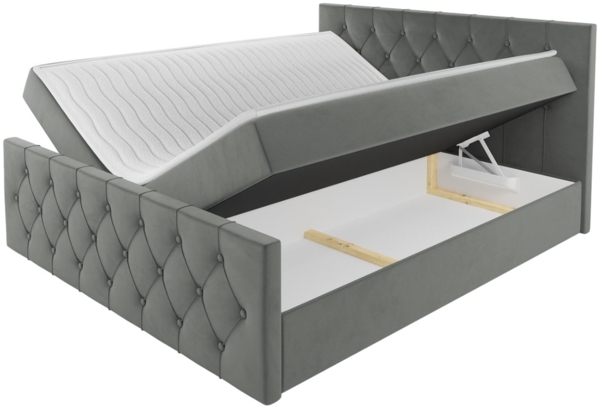 Boxspringbett Simori Lux, Braun, 200x200 cm Bild 3