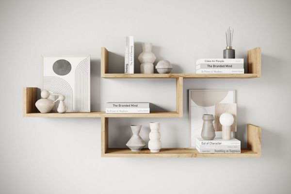 Home affaire Wandboard Wandregal Trio, 1-tlg, Hängeregal mit 3 Ablageflächen, modernes Design, variabel einsetzbar