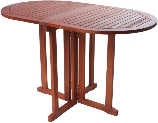 Gartentisch NANCY oval klappbar - Eukalyptus, Natur, 120x70x73cm | Klapptisch Balkontisch Wetterfest Outdoor Tisch